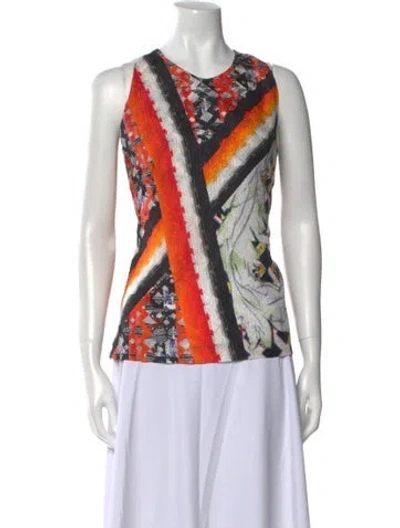 Pre-owned Peter Pilotto Silk Printed Top In Black