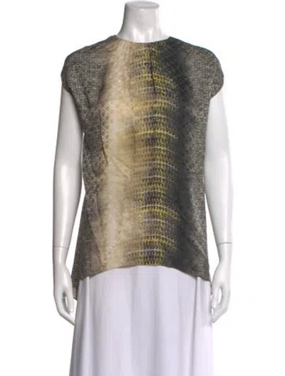 Pre-owned Peter Pilotto Silk Printed Top In Black