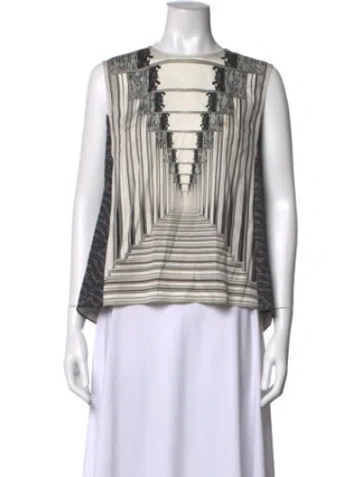 Pre-owned Peter Pilotto Silk Printed Top In Black