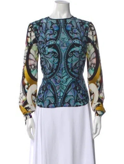 Pre-owned Peter Pilotto Silk Printed Top In Black
