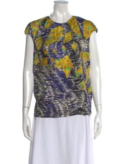 Pre-owned Peter Pilotto Silk Printed Top In Green