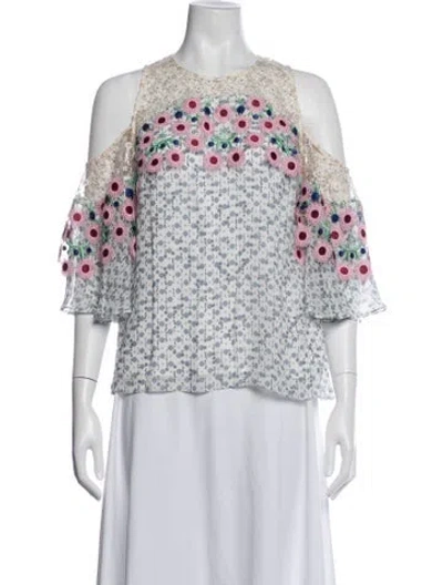 Pre-owned Peter Pilotto Silk Printed Top In Multicolor