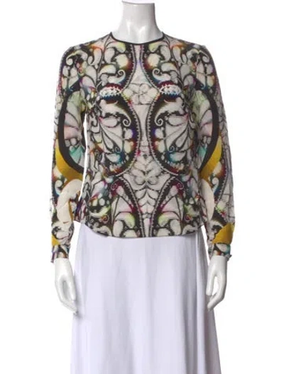 Pre-owned Peter Pilotto Silk Printed Top In Multicolor