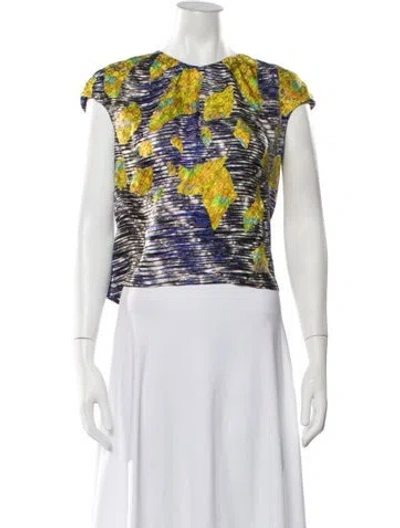 Pre-owned Peter Pilotto Silk Printed Top In Multicolor