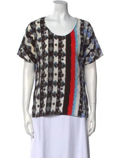 Pre-owned Peter Pilotto Silk Printed T-shirt In Black