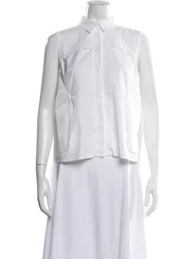 Pre-owned Peter Pilotto Sleeveless Button-up Top In White