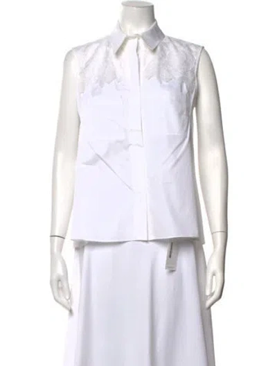 Pre-owned Peter Pilotto Sleeveless Button-up Top In White