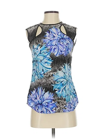Pre-owned Peter Pilotto Sleeveless Silk Top Blue Halter Neckline Tops