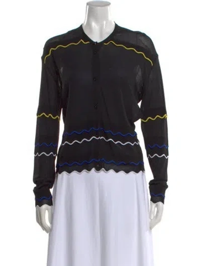 Pre-owned Peter Pilotto Striped Crew Neck Sweater In Black