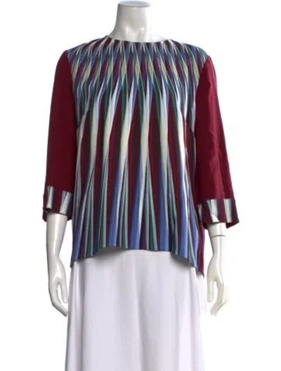 Pre-owned Peter Pilotto Striped Crew Neck Top In Multicolor