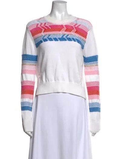 Pre-owned Peter Pilotto Striped Crew Neck Top In White
