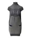 Peter Pilotto Striped High Neck Knitted Mini Dress In Multicolor Cotton In Multi