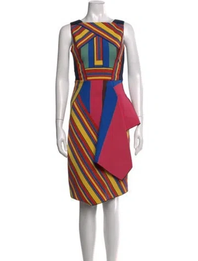 Pre-owned Peter Pilotto Striped Knee-length Dress In Blue