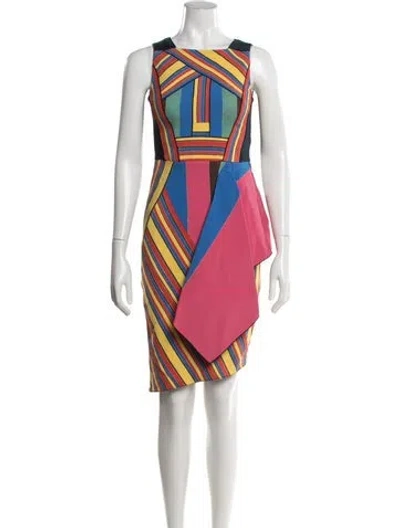 Pre-owned Peter Pilotto Striped Knee-length Dress In Yellow