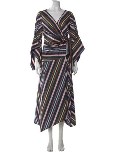 Pre-owned Peter Pilotto Striped Long Dress In Pink