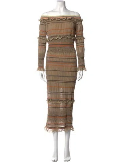 Pre-owned Peter Pilotto Striped Midi Length Dress In Neutrals