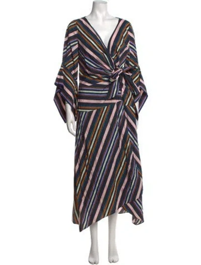 Pre-owned Peter Pilotto Striped Midi Length Dress In Pink