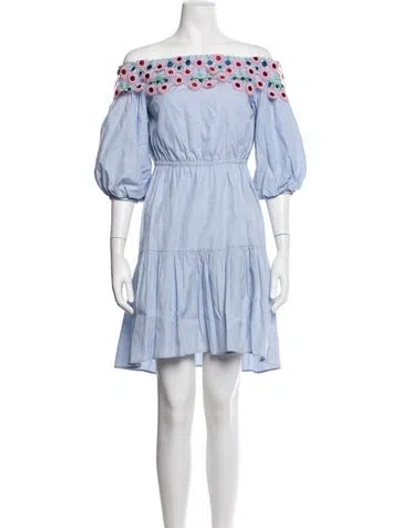 Pre-owned Peter Pilotto Striped Mini Dress In Blue
