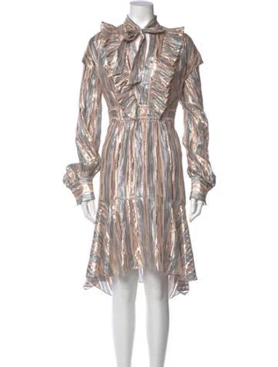 Pre-owned Peter Pilotto Striped Mini Dress In Neutral