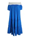 Peter Pilotto Tiered Off-shoulder Midi Dress In Blue Cotton In Blue