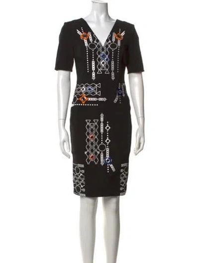 Pre-owned Peter Pilotto Virgin Wool Knee-length Dress In Black