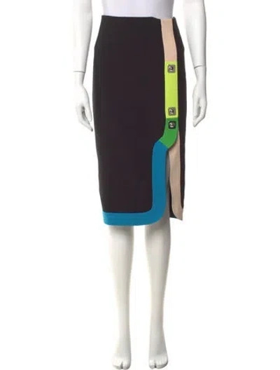 Pre-owned Peter Pilotto Virgin Wool Knee-length Skirt In Black