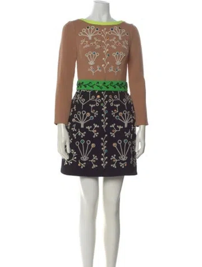 Pre-owned Peter Pilotto Virgin Wool Mini Dress In Multi