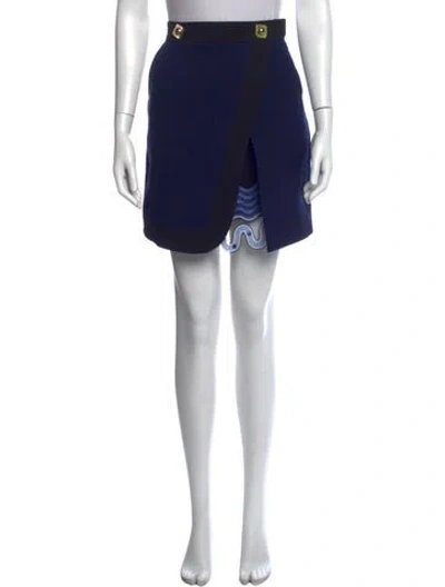 Pre-owned Peter Pilotto Virgin Wool Mini Skirt In Blue