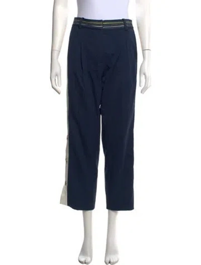Pre-owned Peter Pilotto Virgin Wool Straight Leg Pants In Blue