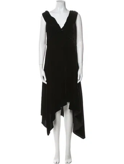 Pre-owned Peter Pilotto V-neck Long Dress In Black