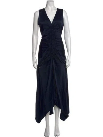 Pre-owned Peter Pilotto V-neck Long Dress In Blue