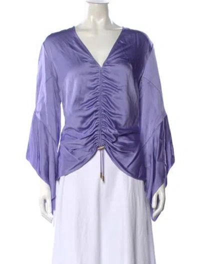 Pre-owned Peter Pilotto V-neck Long Sleeve Top In Purple
