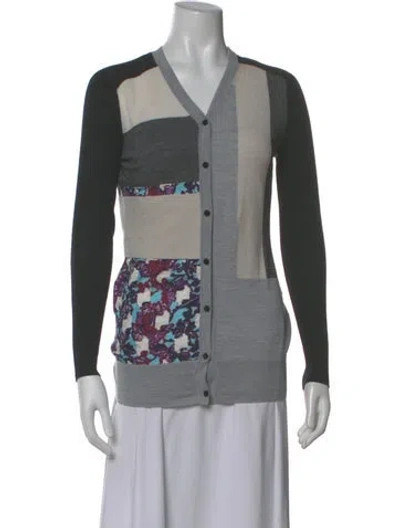Pre-owned Peter Pilotto Wool Colorblock Pattern Sweater In Gray