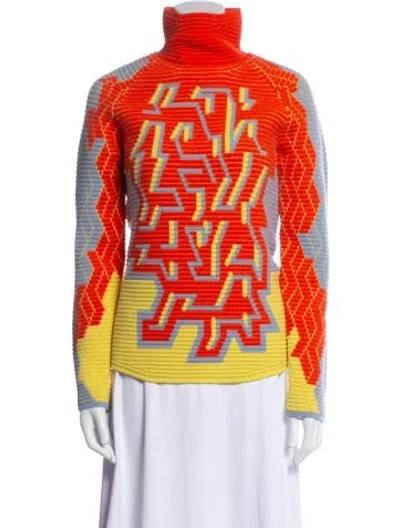 Pre-owned Peter Pilotto Wool Printed Sweater In Orange
