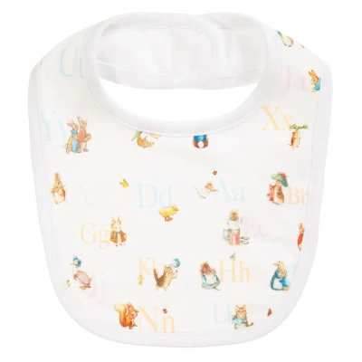 Peter Rabbit By Childrensalon White Cotton Jersey Baby Bib