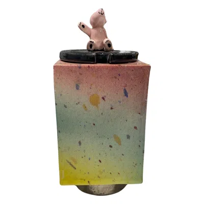 Pre-owned Peter Shire Exp Signed Ceramic California Studio Pottery Glazed Honey Pot, 1978 In Brown