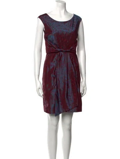 Pre-owned Peter Som Acetate Mini Dress In Burgundy