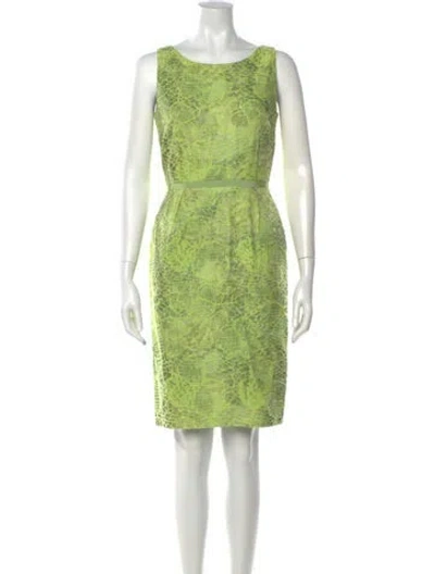 Pre-owned Peter Som Animal Print Knee-length Dress In Green