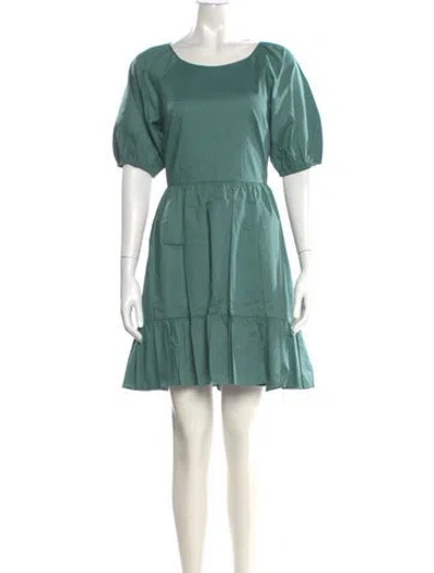 Pre-owned Peter Som Bateau Neckline Mini Dress In Burgundy