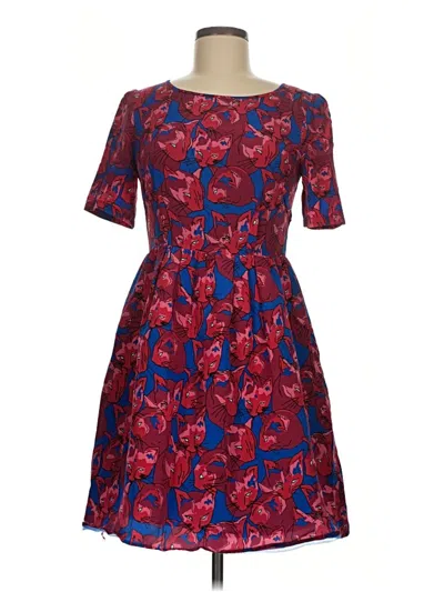 Pre-owned Peter Som Cocktail Dress In Burgundy