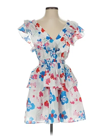 Pre-owned Peter Som Collective Cocktail Dress In White