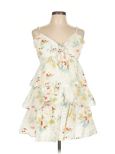 Pre-owned Peter Som Collective Cocktail Dress In White