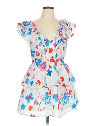 Pre-owned Peter Som Collective Cocktail Dress In White