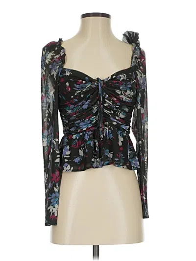 Pre-owned Peter Som Collective Long Sleeve Blouse In Black