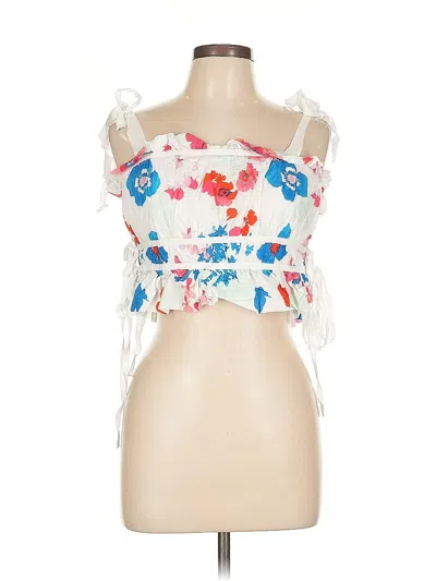 Pre-owned Peter Som Collective Sleeveless Blouse In White