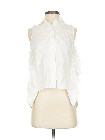 Pre-owned Peter Som Collective Sleeveless Button Down Shirt In White