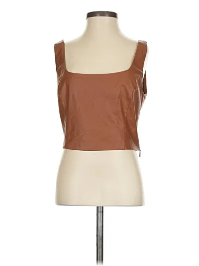 Pre-owned Peter Som Collective Tank Top Brown Strapless Neckline Tops