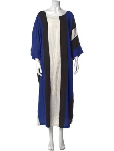 Pre-owned Peter Som Colorblock Pattern Long Dress In Blue