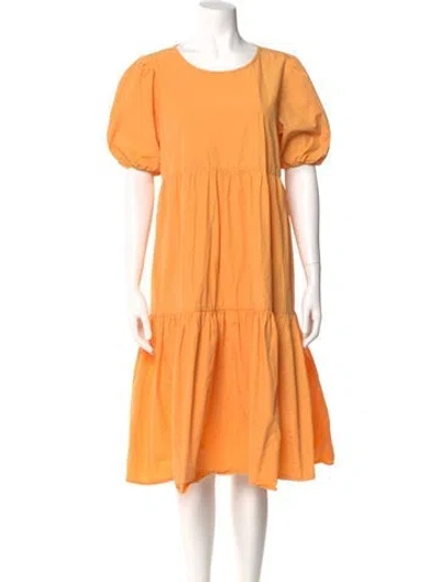 Pre-owned Peter Som Crew Neck Knee-length Dress In Orange