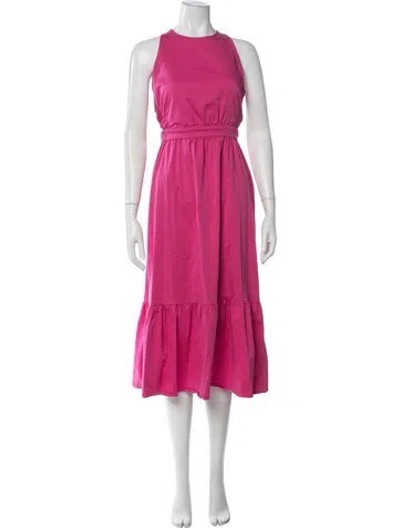 Pre-owned Peter Som Crew Neck Midi Length Dress In Pink